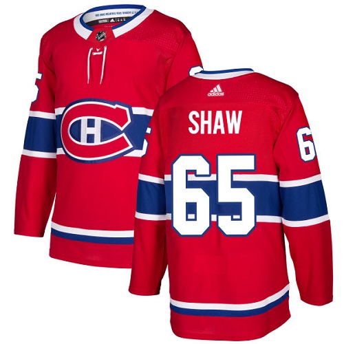 Adidas Montreal Canadiens #65 Andrew Shaw Red Home Authentic Stitched Youth NHL Jersey->youth nhl jersey->Youth Jersey